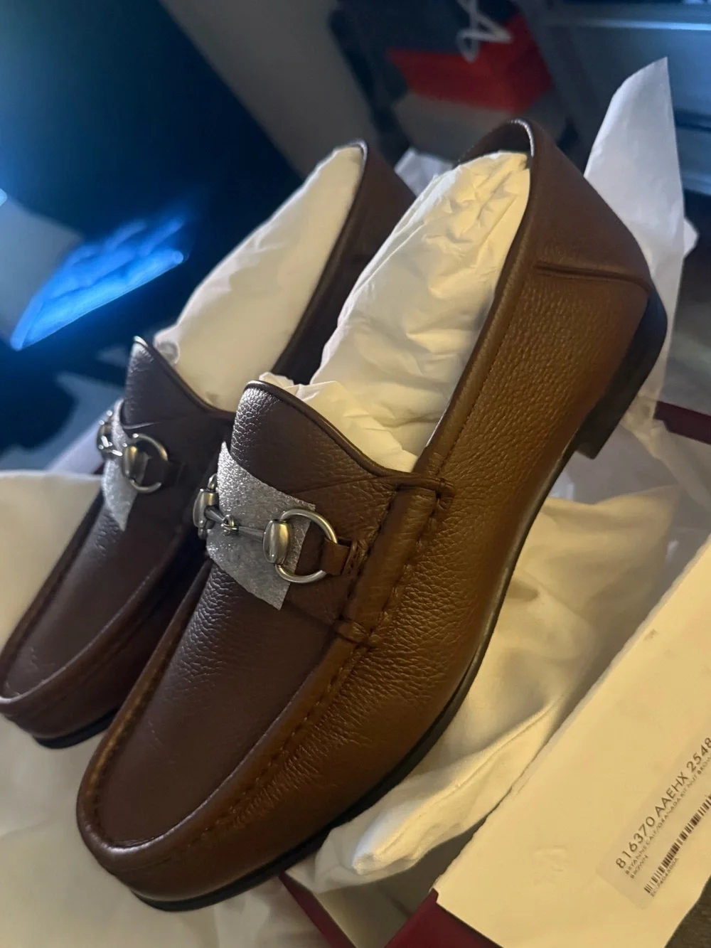 Gucci Bryanne Horsebit Leather Loafers – Nut Brown – Men’s Size 9 – Brand New